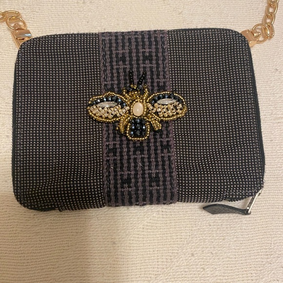 Authentic Hermes Grey Canvas Herline Zip Wallet w/enhancements - Picture 3 of 15